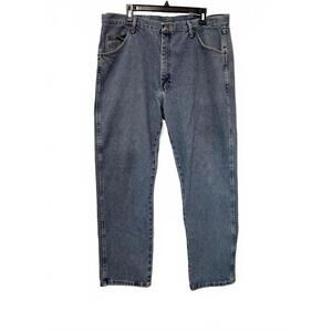 Wrangler Jeans Mens 40x30 Blue Straight Fit Denim Classic Casual 5 Pocket Style